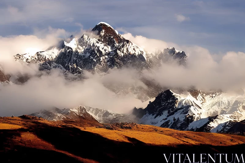Mystical Mountain Peaks in Peru: A Sublime Wilderness Experience AI Image