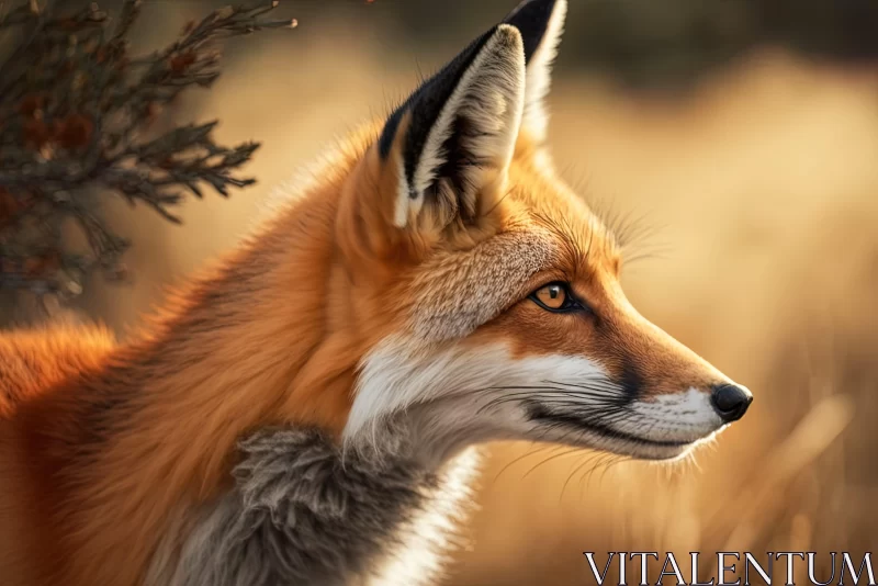 Captivating Portrait of a Red Fox in Nature AI Image