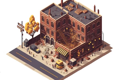 2D Game Art Style Isometric Building Illustration