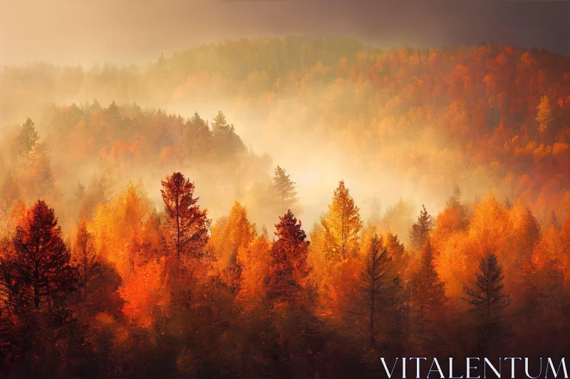 Fairytale forest in Sigulda in autumn - Digitally Enhanced Realistic Art AI Image