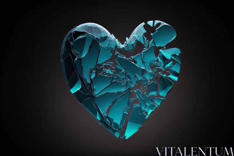 Abstract Glass Heart - An Emblem of Broken Love AI Image