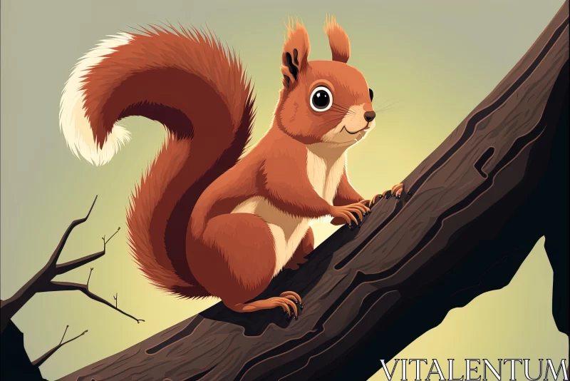 AI ART Detailed Squirrel Character Illustration in Forest Setting