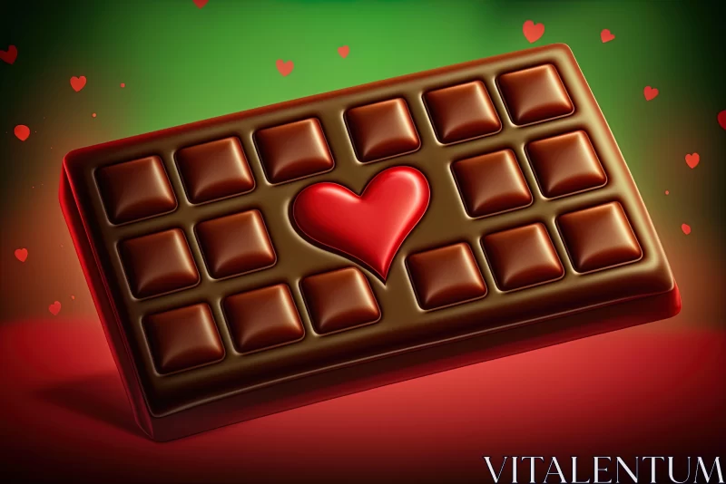 Romantic Chocolate Bar Illustration: A Love Symbol in Art AI Image