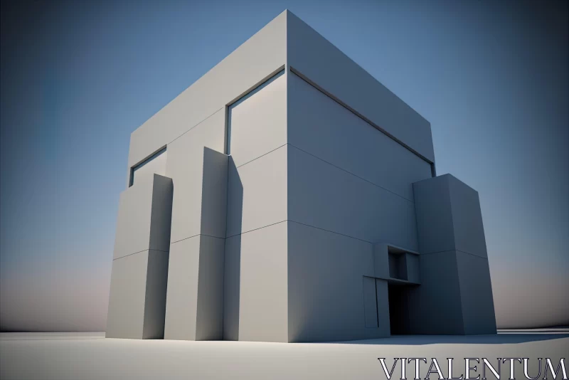AI ART 3D Rendered Minimalist Building Inspired by Byzantine Architecture