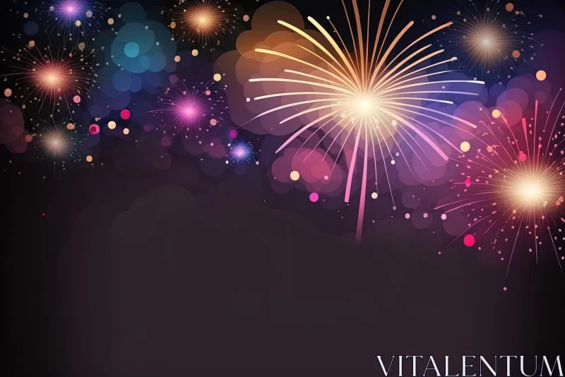 Colorful Fireworks Display - Vibrant Illustrations AI Image