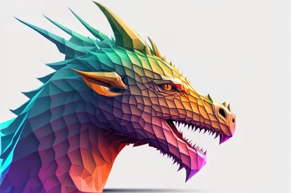 Colorful Geometric Dragon Illustration AI Image