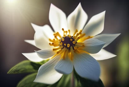 Stunning White Lotus Flower in Bright Sunlight - Unreal Engine Illustration