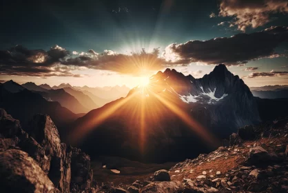 Sunrise Over Mountain Range: A Joyful Celebration of Nature