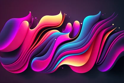 Abstract Art Waves with Colorful Lights - Bold and Graceful