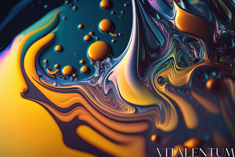 Abstract Water Splashes Artwork: Colorful Curves and Three-Dimensional Effects AI Image