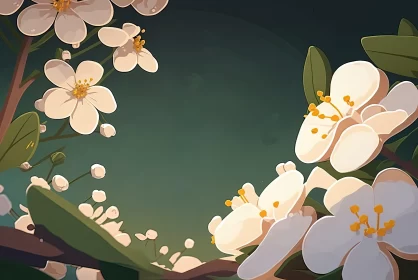 Anime-Inspired Cherry Blossom Illustration
