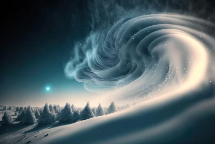 Surreal Snow Storm in Alien Worlds - Environmental Art AI Image