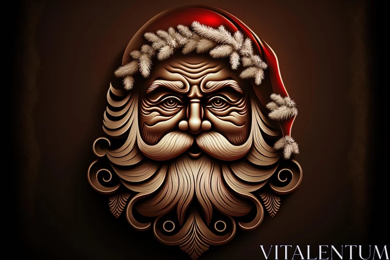 Classic Christmas Face Vector - Santa Claus Portrait AI Image