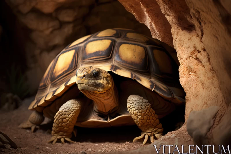 Tortoise in a Cave: A Journey from Shadow to Light AI Image