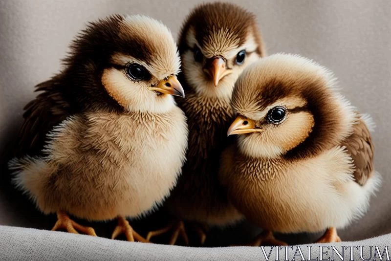 Emotive Portraiture of Three Little Birds AI Image