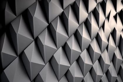Monolithic Polygonal Architecture - Silver Grey Triangles AI Image