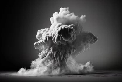 White Smoke Bursting from Clouds: A Spectacle of Nuclear Art