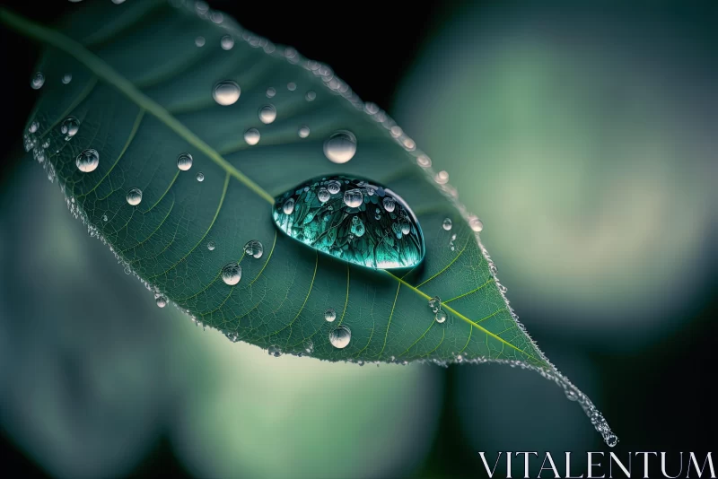 Emerald Dew: Surrealist Nature Art AI Image