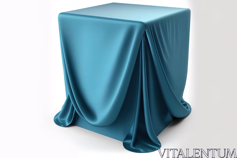 Photorealistic Still Life with Blue Tablecloth and Bronze Accents AI Image