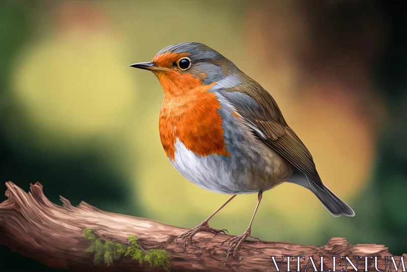 Robin on Branch: Detailed Speedpainting AI Image