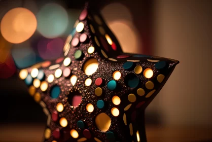 Star-Shaped Christmas Decoration: A Fusion of Polka Dot Madness AI Image