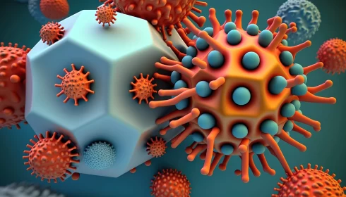 Coronavirus and Other Viruses: A Scientific Artistic Exploration AI Image