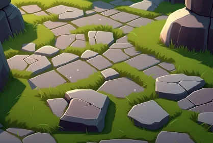 Animated Stone Path in Stylized Realism