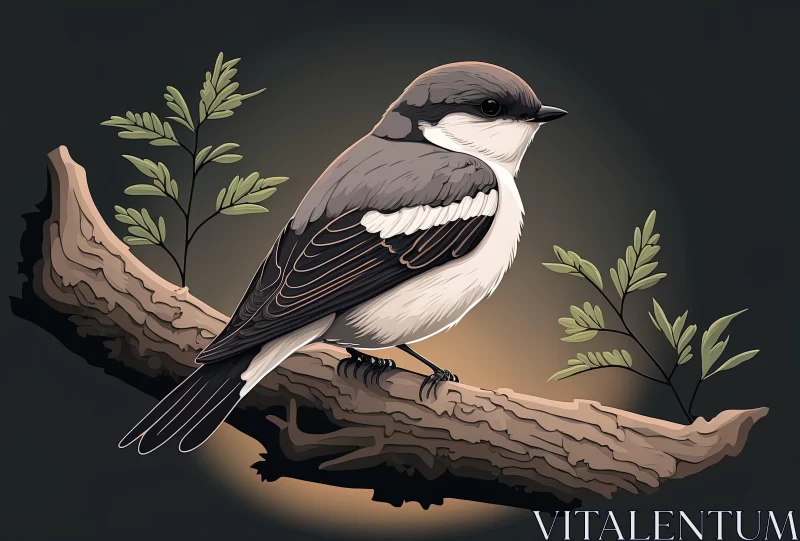 Cabincore-Inspired Bird Illustration in Nature AI Image