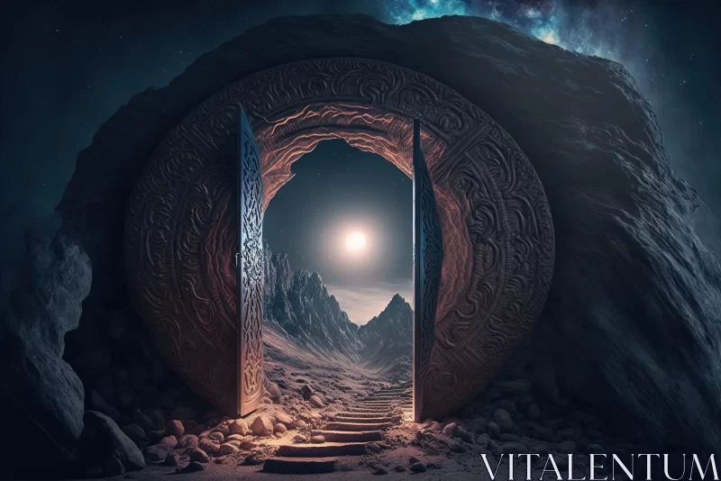 Surreal Gateway - Celtic Art Meets Cosmic Symbolism AI Image