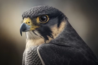 Captivating Falcon Portrait in Photo-Realistic Style