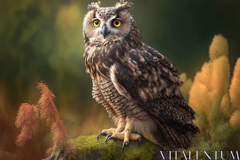 Captivating Owl Portrait in Fawncore Style AI Image
