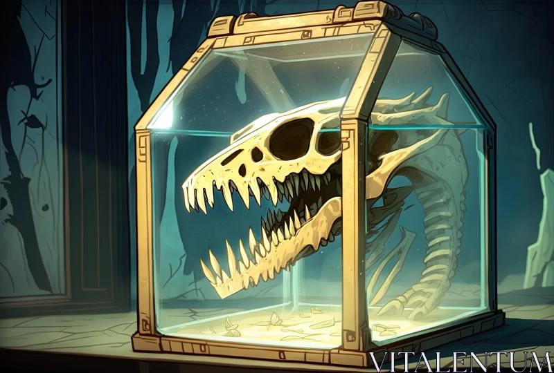 Fantasy Skull Exhibit - Marine and Game Art Inspired AI Image