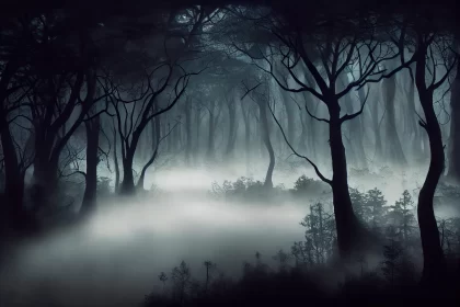 Mystical Foggy Forest: An Eerily Realistic Fantasy Landscape