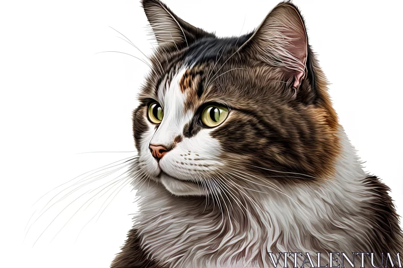 Detailed Illustration of an Orange Tabby Cat AI Image