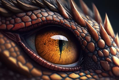 Visually Striking Illustration of a Dragon's Eye AI Image