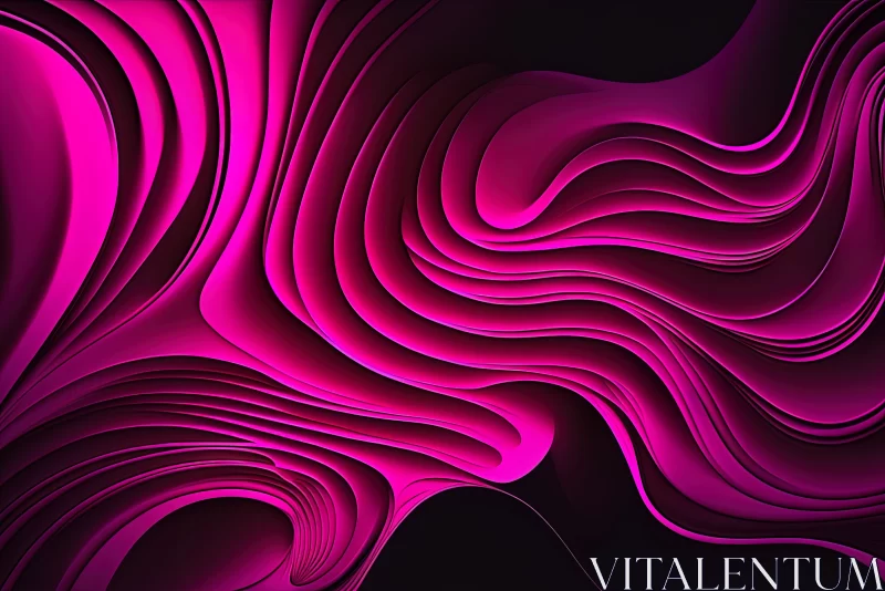 Abstract Pink Swirls on a Black Background AI Image