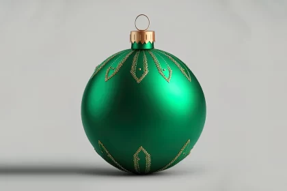 Green Christmas Glass Ball Ornament 3D Render