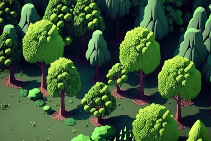Low Poly Forest - A Mesmerizing Play of Organic Shapes and Colors
