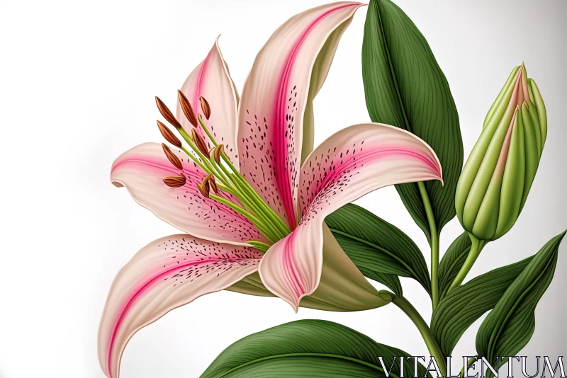 Pink Lily Vector Art - A Masterpiece of Realism AI Image