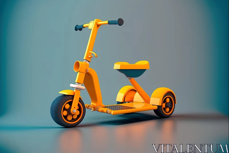 Playful Yellow Scooter - A Symmetrical Asymmetry Masterpiece AI Image