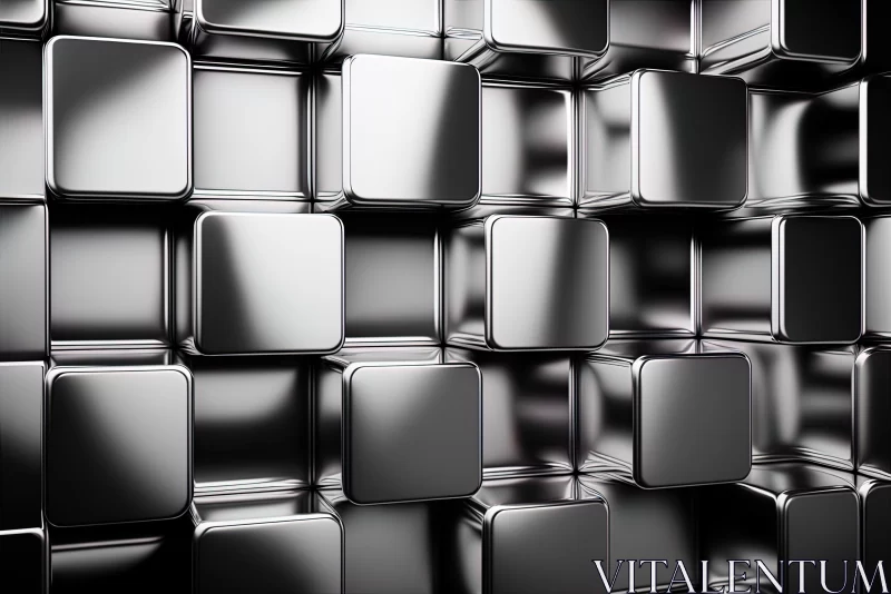 Stainless Steel Cubes Wallpaper: Modern Abstract Minimalism AI Image