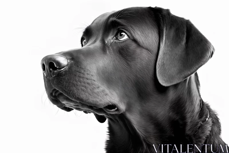 Black Labrador Retriever Portrait in Realistic Watercolors AI Image