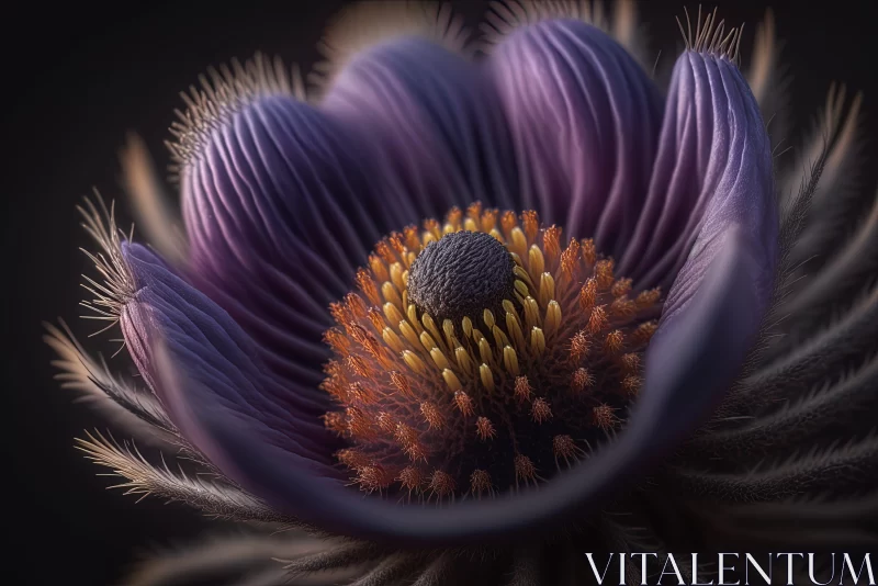 Intricate Purple Flower - A Graceful Contest Winner AI Image