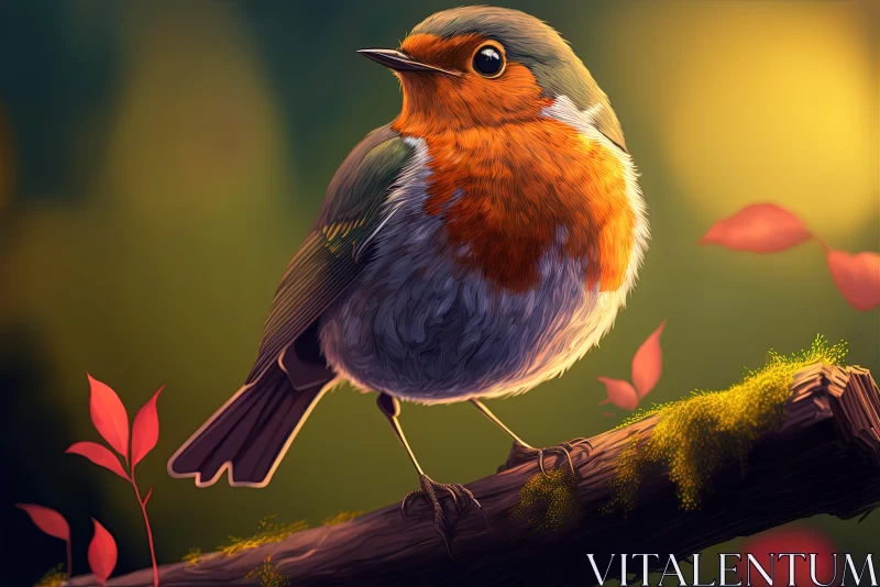 Cartoon Robin Speedpainting - Nature Inspired Art AI Image