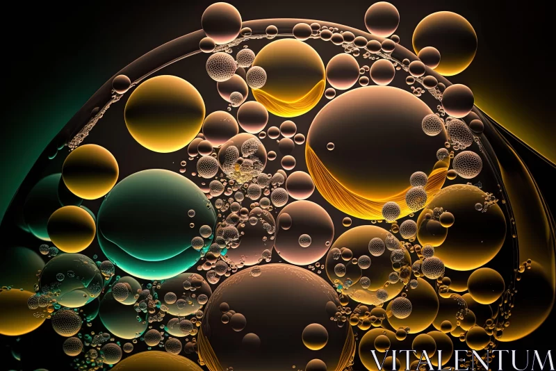 Abstract Bubbles in Oil Style with 3D Animation Effect AI Image