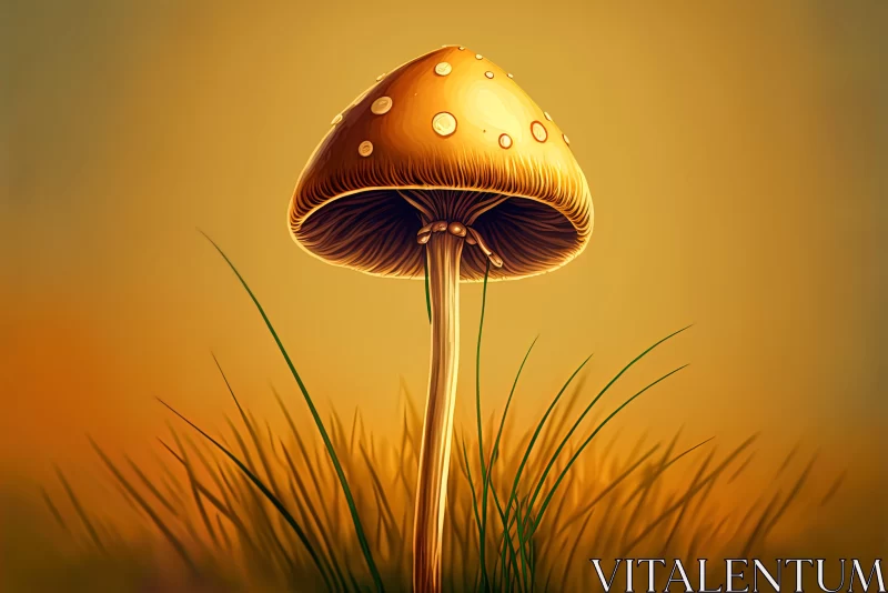 Enchanting Mushroom Forest Illustration AI Image