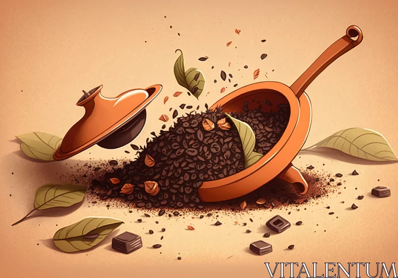 Charming Coffee Pot Illustration in Traditional Animation Style AI Image
