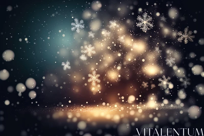 Enchanting Christmas Background with Colorful Snowflakes AI Image