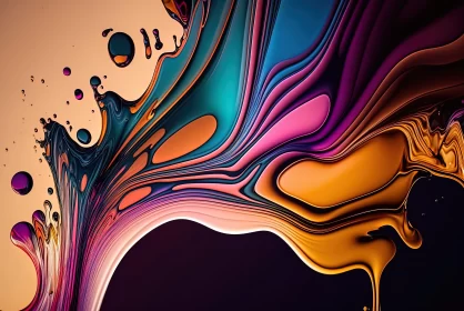 Colorful Abstract Swirls on Black Background
