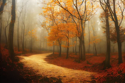 Misty Autumn Forest Pathway: A Nature-Inspired Journey